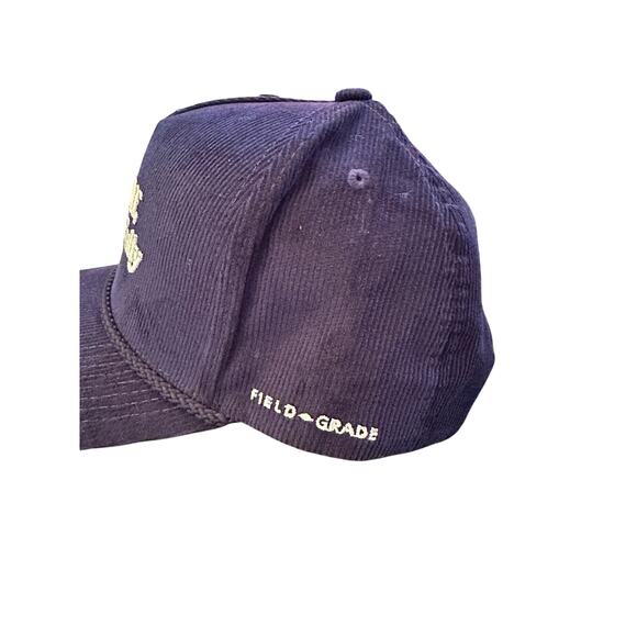 New Field Grade Navy Blue Corduroy Baseball Hat - "F*ck off Respectfully" - Picture 5 of 7